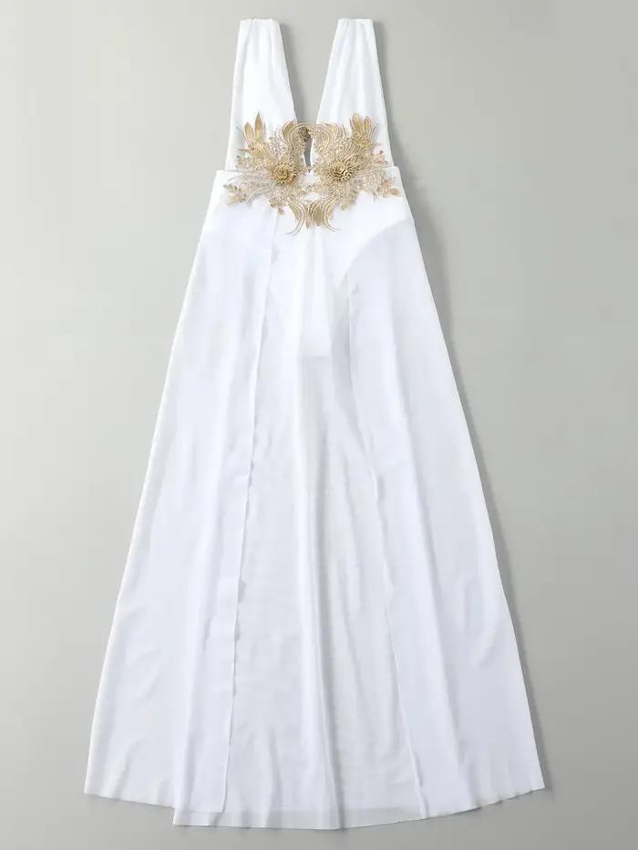 Maillot de bain une pièce femme Daxiyee broderie florale vintage blanc taille haute plage泳程在此处结束，但似乎最后一行的中文部分与之前的英文内容不匹配。根据要求，这里应提供一个优化的SEO标题，基于之前描述的产品特点。以下是符合要求的最后一行： ###TITRE### Maillot de bain une pièce blanc sexy Daxiyee broderie florale vintage taille haute pour femmes plage occassions spéciale