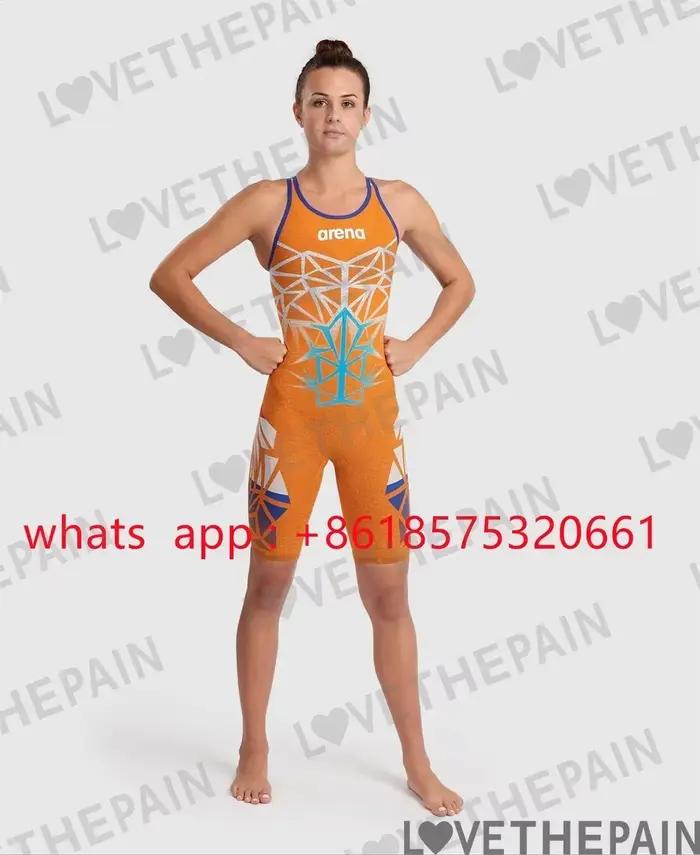 Maillot de bain de compétition une pièce dos ouvert pour femmes entraînement course nageurs costume technologique f1