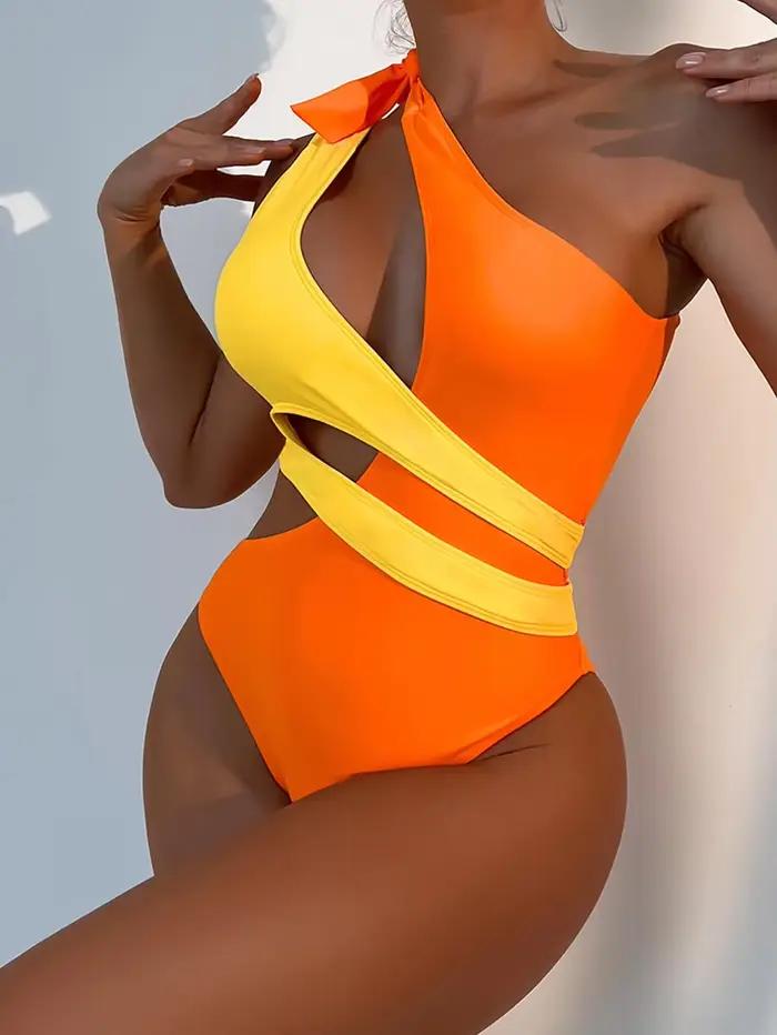 Maillot de bain une pièce en Patchwork vert