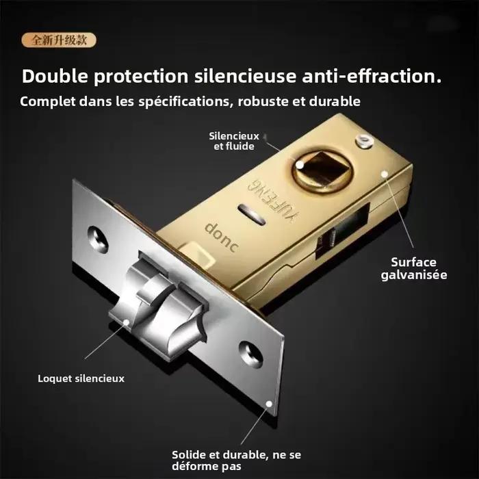 Pêne dormant de porte intérieure sans clé, cylindre tubulaire de porte à mortaise, accessoires universels, spécifications multiples disponibles