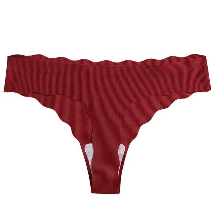 SURAEVA Sexy Bikini chaud femmes culottes tongs mode vague bordé léger confort femme sous-vêtements t-back solide Invisible slips