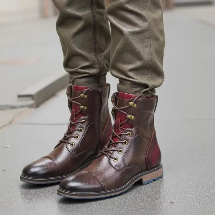 Taille 7-13 bottes hommes marque 2024 mode bottes confortables en cuir # AL603C4