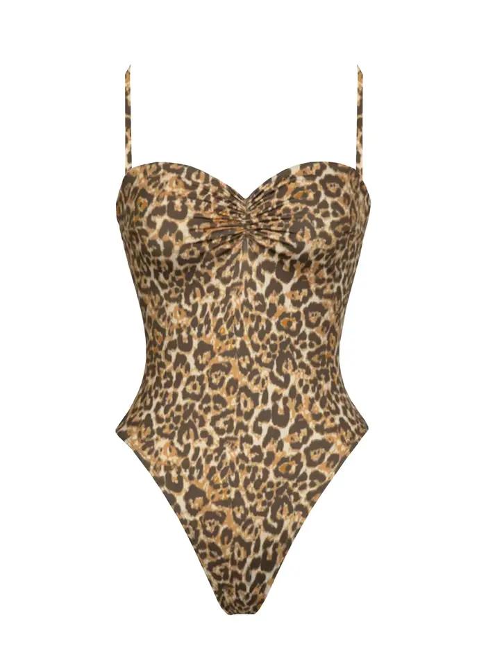 Maillot de bain sexy imprimé léopard sans bretelles style 2026