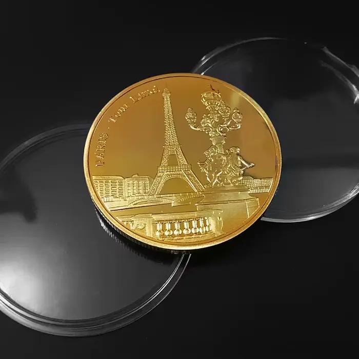 Collection de pièces de monnaie de la tour Eiffel de Paris, Collection de voyage, pièces commémoratives, sans monnaie