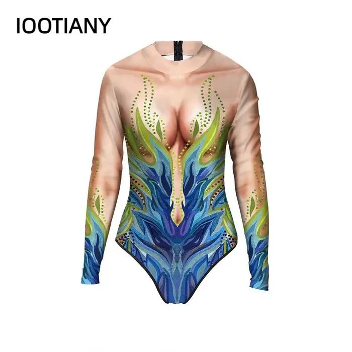 Iwing TIANY-Maillot de bain une pièce à manches longues pour femme adulte