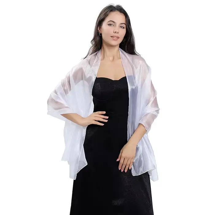 Châles élégants pour femmes, enveloppes pour robes de soirée, châle de mariée, demoiselle d'honneur, couleur unie, Capes de fête, écharpe de décoration