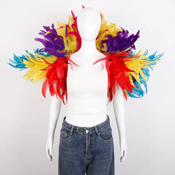 Plume châle Halloween carnaval Costume piste Performance balle gilet écharpe cape fête châle Cosplay femme écharpe