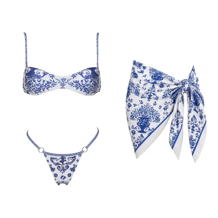 Ensemble bikini imprimé sexy avec pantalon