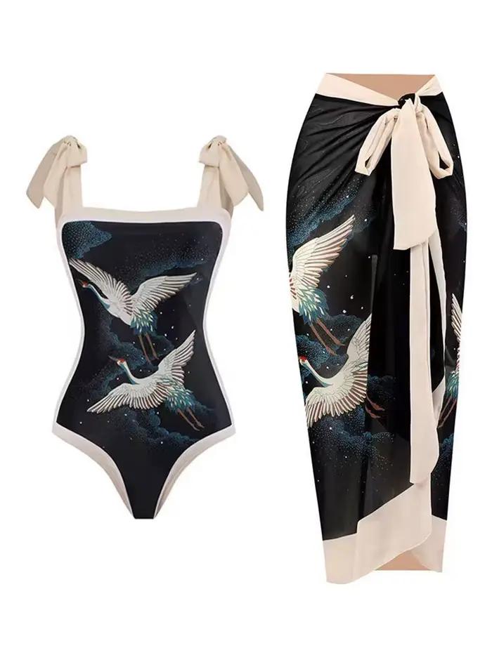 Maillot de bain une pièce 2026 avec jupe échancrée et rembourrage