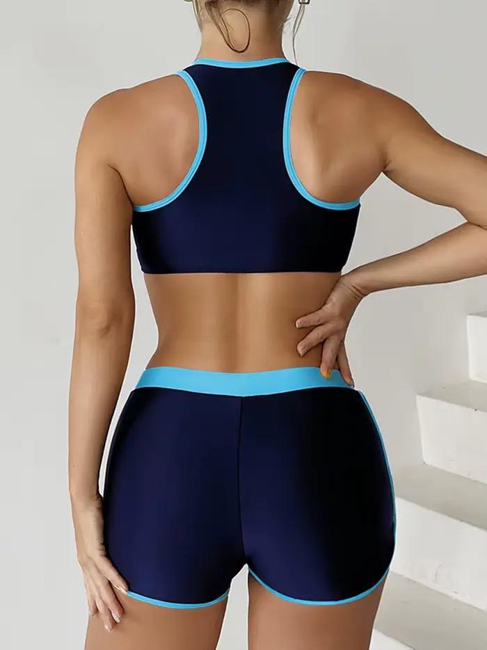 Ensemble bikini zippé 2026 deux pièces pour femme avec short
