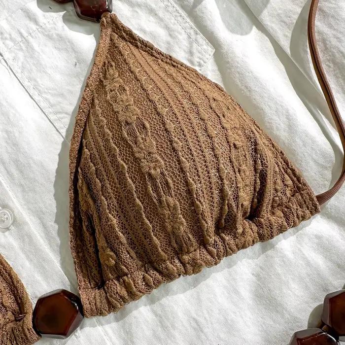 2026 Ensemble de bikini marron sexy pour femme