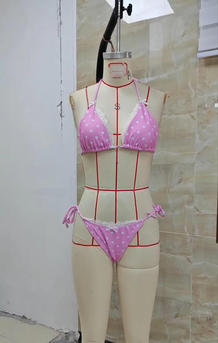 Ensemble bikini string halter pour femme
