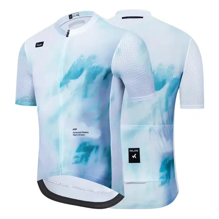 RAUDAX été hommes à manches courtes maillot de cyclisme maillot de cyclisme sur route vêtements VTT vêtements de sport avec trois poches