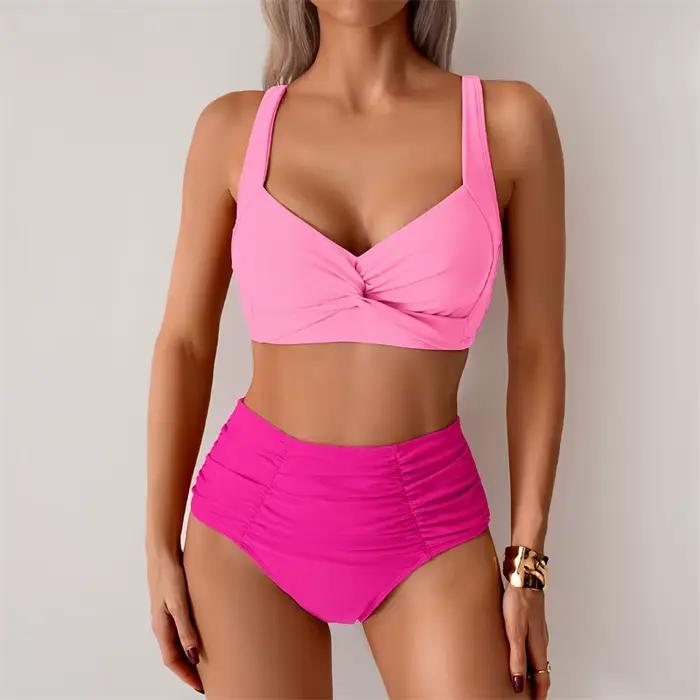 Taille haute femme deux pièces maillot de bain