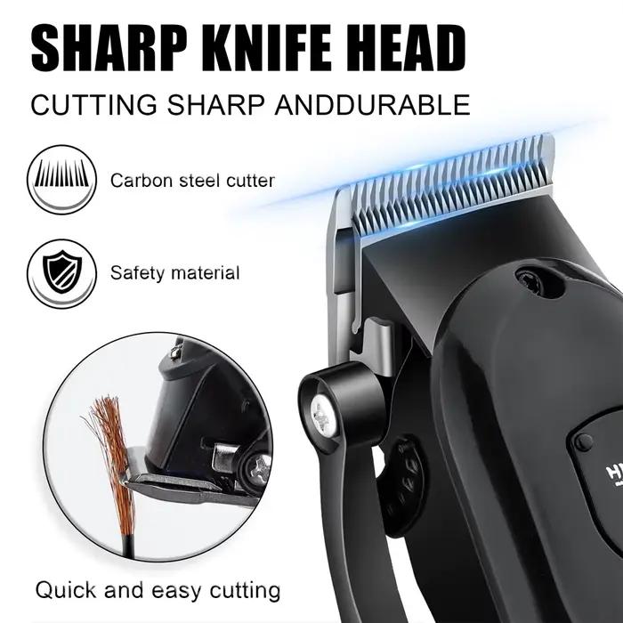 Kit de tondeuse à cheveux Hiena pour hommes, rasoir électrique, tondeuse à cheveux professionnelle, machine à couper les cheveux avec écran LCD numérique