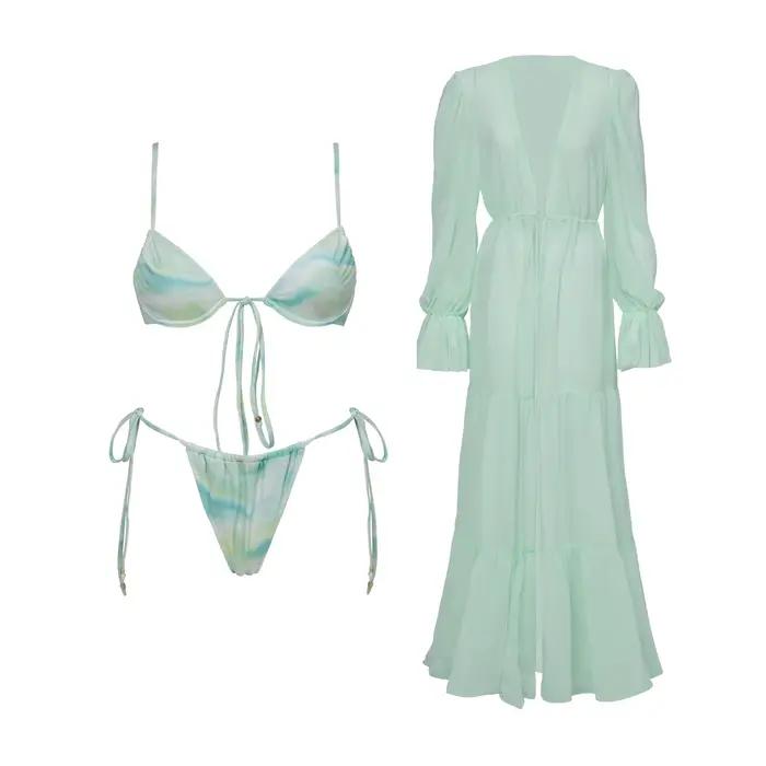 Maillot de bain Bikini avec couverture ensemble