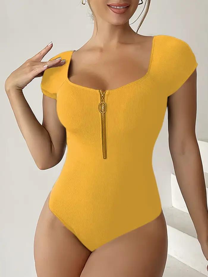 Maillot de bain une pièce à manches courtes pour femme 2026