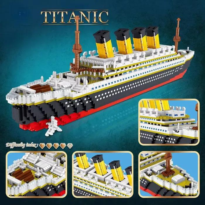 Blocs de Construction de bateau de croisière modèle Titanic, 4000 + pièces, Collection de briques de bateau MOC, jouets de Construction à monter soi-même, cadeau pour enfants