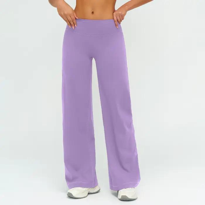 Pantalon de yoga taille haute pour femme, coupe évasée, effet galbant, sensation seconde peau, pour le sport et le Pilates, tenue décontractée