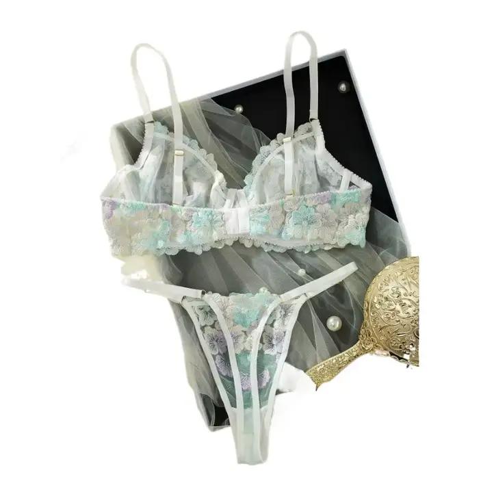 Lingerie en dentelle brodée délicate, sous-vêtements sexy, produits dégradés, kit de fans de DALTol, beaux ensembles brefs