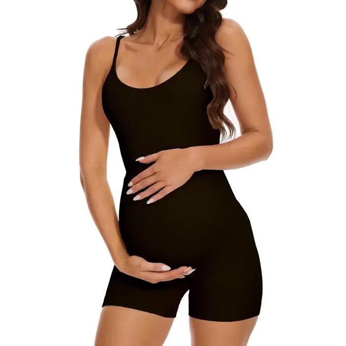 Maillot de bain une pièce côtelé de maternité 2025 – Été – Extensible et très confortable avec bande de soutien pour le