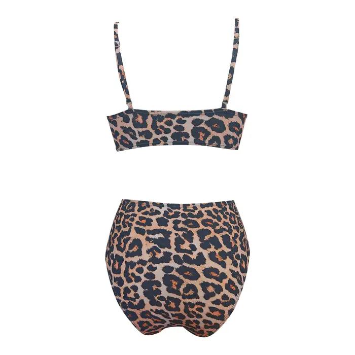 Maillot de bain deux pièces à taille basse et lacets pour femme