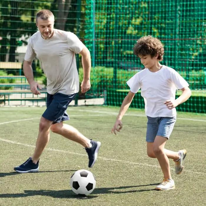 Ballon de football taille 3/5, taille et poids officiels – Classique noir et blanc – Pour une utilisation intérieure et extérieure – Durable et longue durée