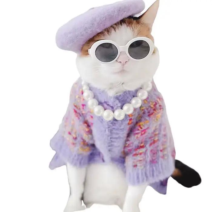 Collier de perles de luxe pour petits chiens et chats, collier réglable, fête de mariage, accessoires de toilettage, bijoux à la mode
