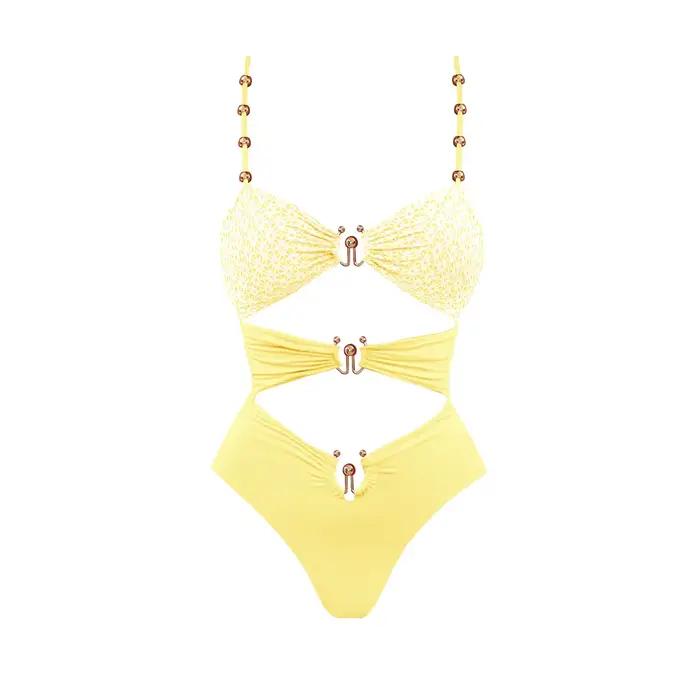 2 pièces maillot de bain creux avec couverture Sexy femmes maillots