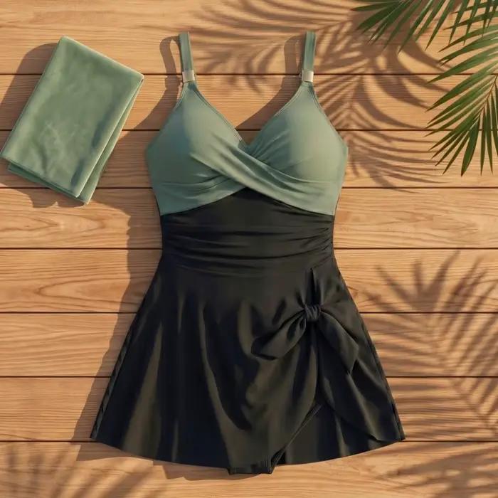 Maillot de bain femme junior sexy fille avec jupe plissée et volant pour plage et baignade occassions estivales