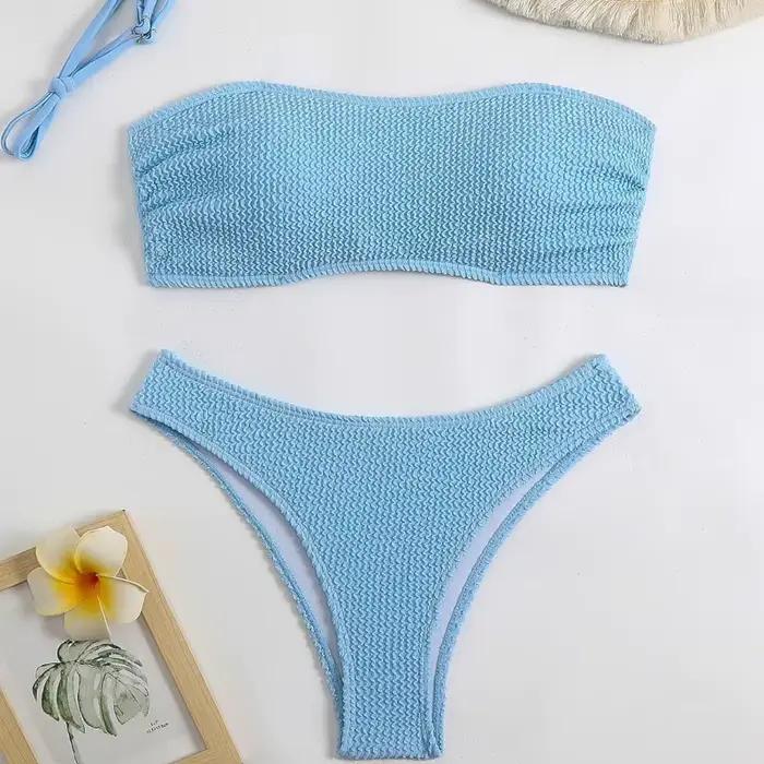 Bikini sans bretelles et taille basse pour femme
