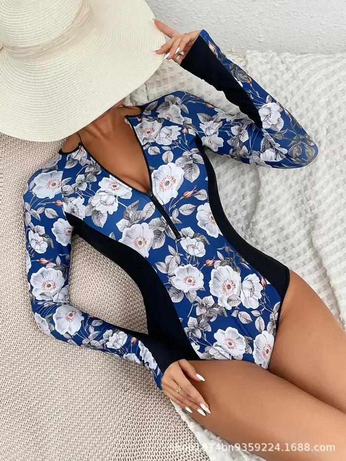 Maillot de bain une pièce à manches longues pour femme