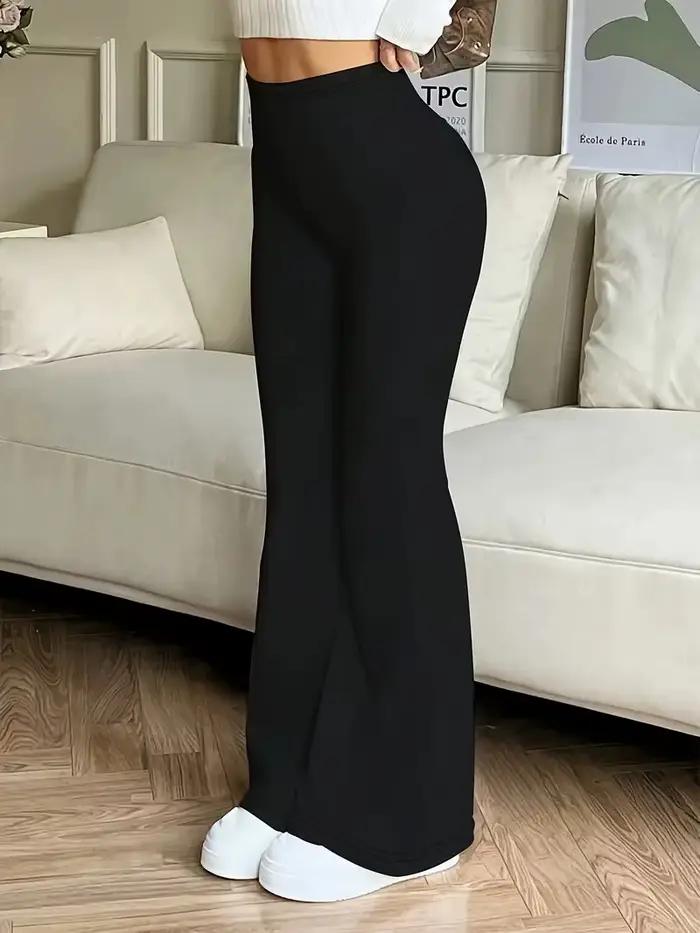 Pantalons de yoga évasés taille haute pour femmes, leggings noirs sexy, pantalons décontractés, bas confortables et extensibles pour le fitness et l'exercice