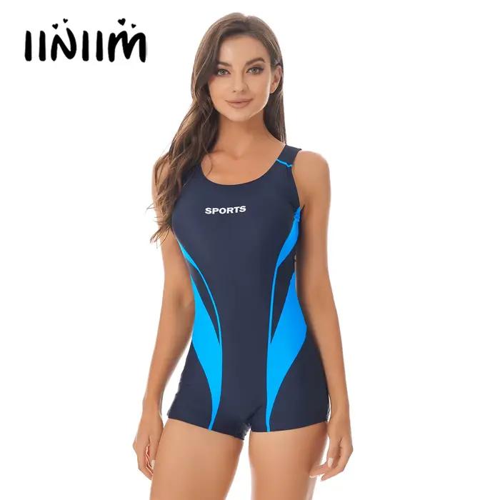 Maillot de bain une pièce à col en U pour femmes