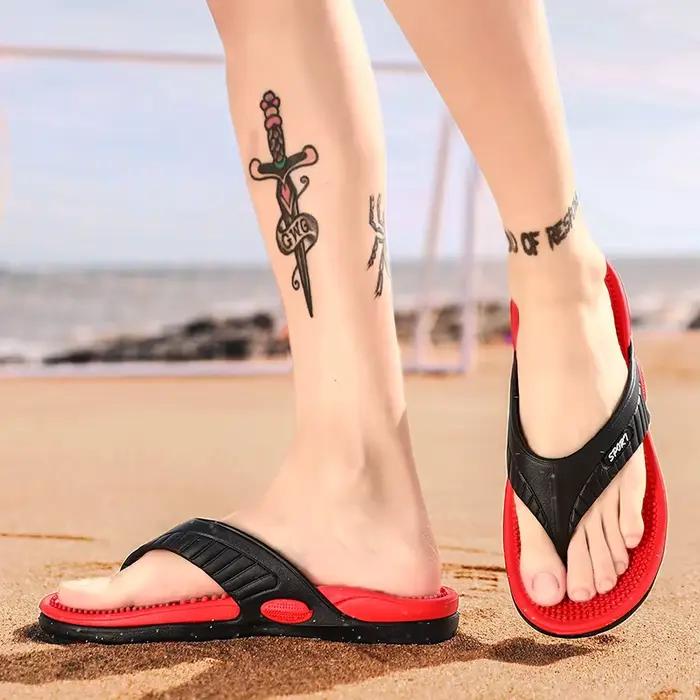 Mayba-Pantoufles de massage pour hommes, tongs, chaussures d'été respirantes, sandales de plage, taille 40-45