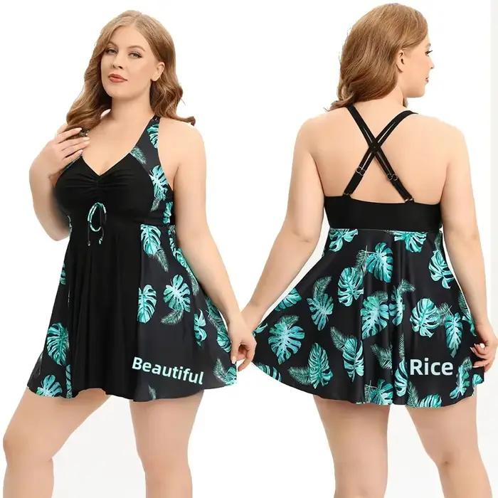 Nouvel ensemble de bikini conservateur grande taille pour femme 2026 – Maillot de bain croisé