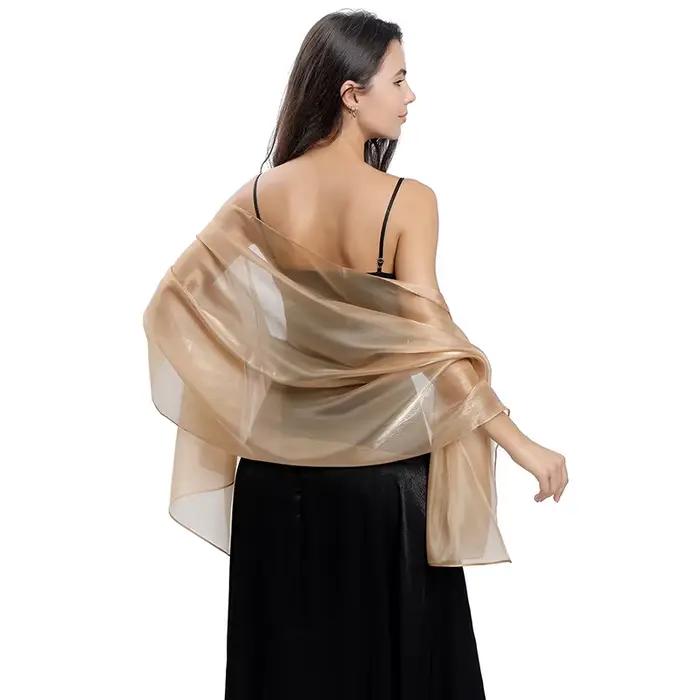 Châles élégants pour femmes, enveloppes pour robes de soirée, châle de mariée, demoiselle d'honneur, couleur unie, Capes de fête, écharpe de décoration