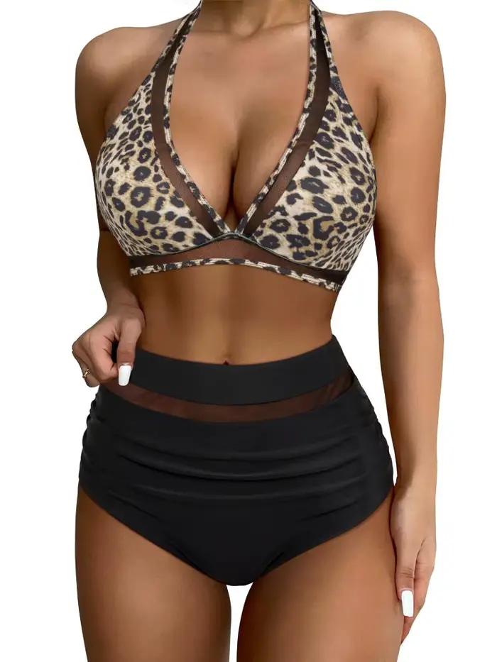 Maillot de bain taille haute pour femme sexy push-up ensemble deux pièces vêtements de plage printemps 2024