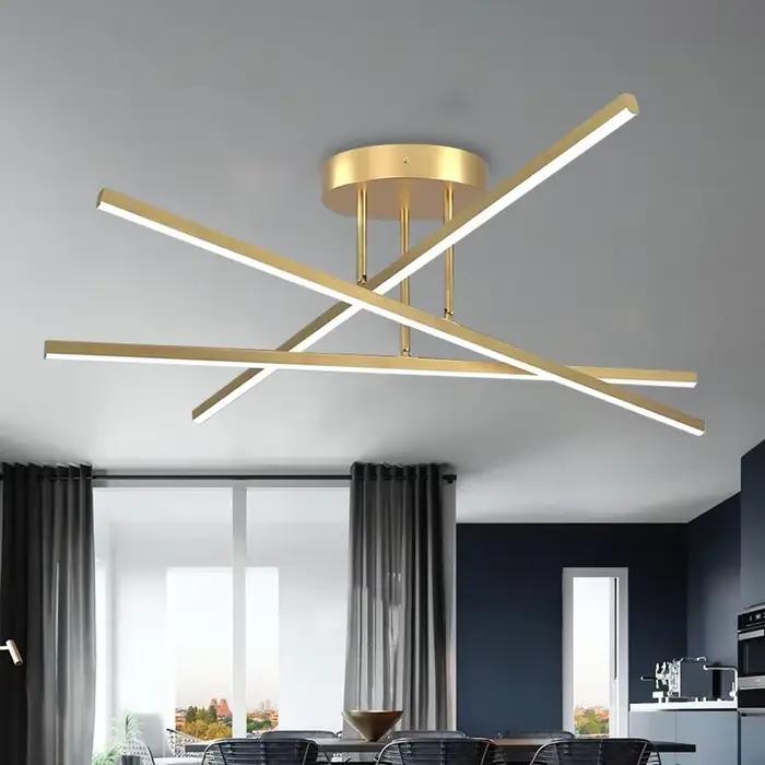 Suspension salon lumière nordique luminaires moderne et Simple or noir aluminium chambre salle à manger lumière principale