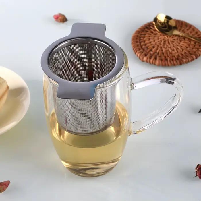 Infuseur à thé fuite de thé en acier inoxydable, diffuseur, passoire à thé aux épices, filtre à herbes, vidange de thé avec couvercle