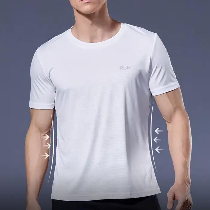 Maillot de corps à manches courtes pour hommes, 1 pièce, T-Shirt athlétique, séchage rapide, sous-vêtements légers en soie pour la course à pied, l'entraînement et le Fitness
