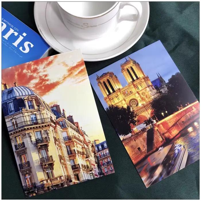 ‌ Ensemble de 30 cartes postales de voyage à Paris - Cartes de vœux avec vue sur la Tour Eiffel et la Seine - Cadeaux romantiques de voyage