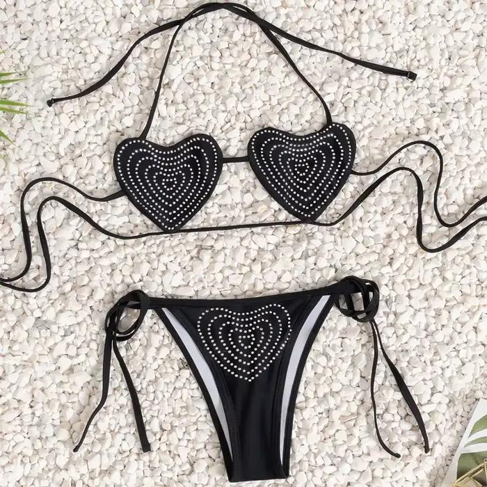 Ensemble de micro-bikini sexy 2026 pour femmes, bretelles croisées, ornement en coquillage, bikini deux pièces, maillot de bain de vacances, vêtements de bain occassions plage vacances fete piscine