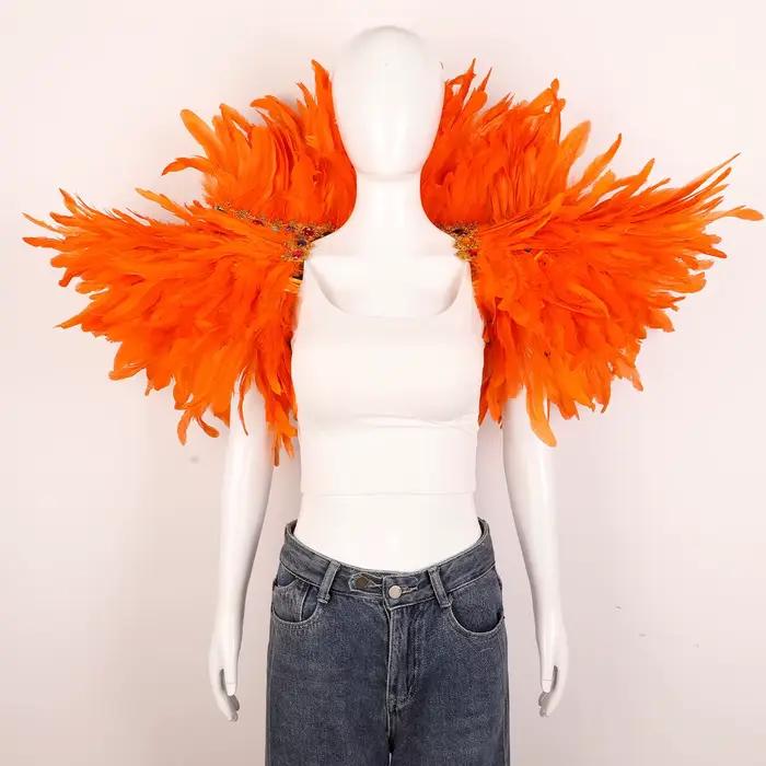 Plume châle Halloween carnaval Costume piste Performance balle gilet écharpe cape fête châle Cosplay femme écharpe