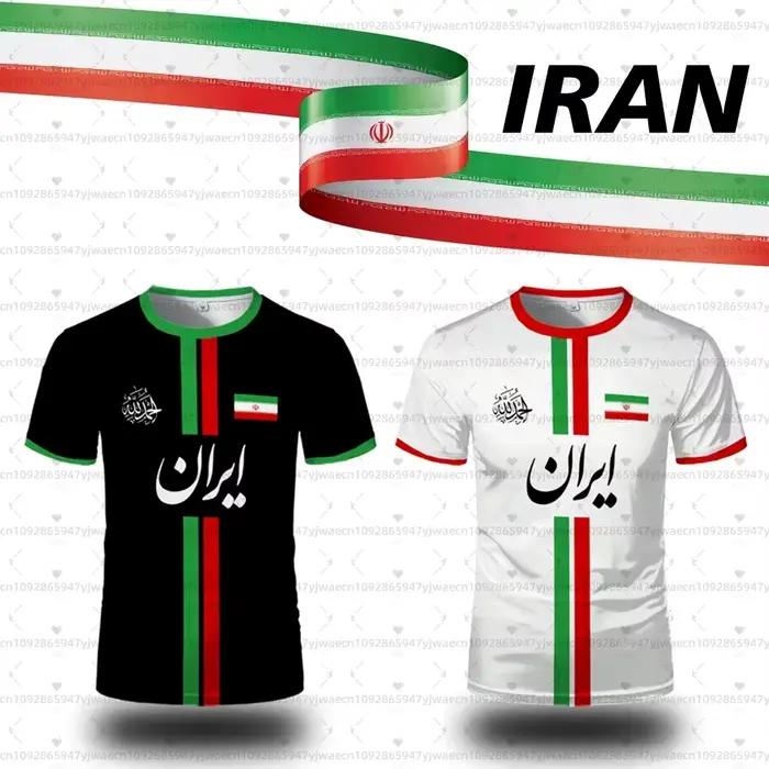 26 Nouveaux Maillots de Football Iranien pour Hommes, T-shirts Sportifs, Maillots de Foot Oversize à Motif Drapeau Iranien, T-shirts Décontractés Unisexe à Motifs