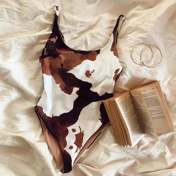 Maillot de bain une pièce imprimé, sexy, monokini, taille haute, pour femmes