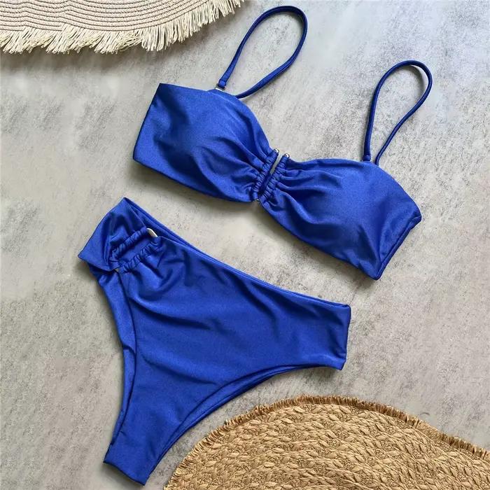 Bikini Taille Haute Femme 2026 Polyester Nylon Sexy Style Plage Occasions Spéciales Ensembles De Maillots De Bain