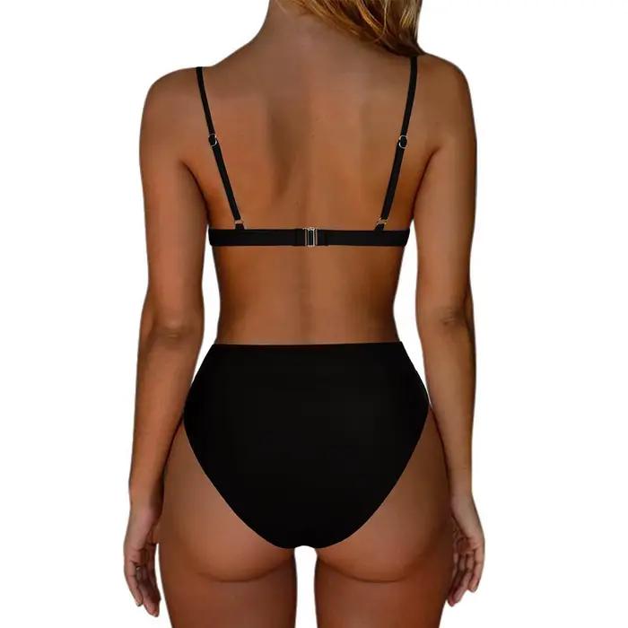 Ensemble bikini taille haute pour femme