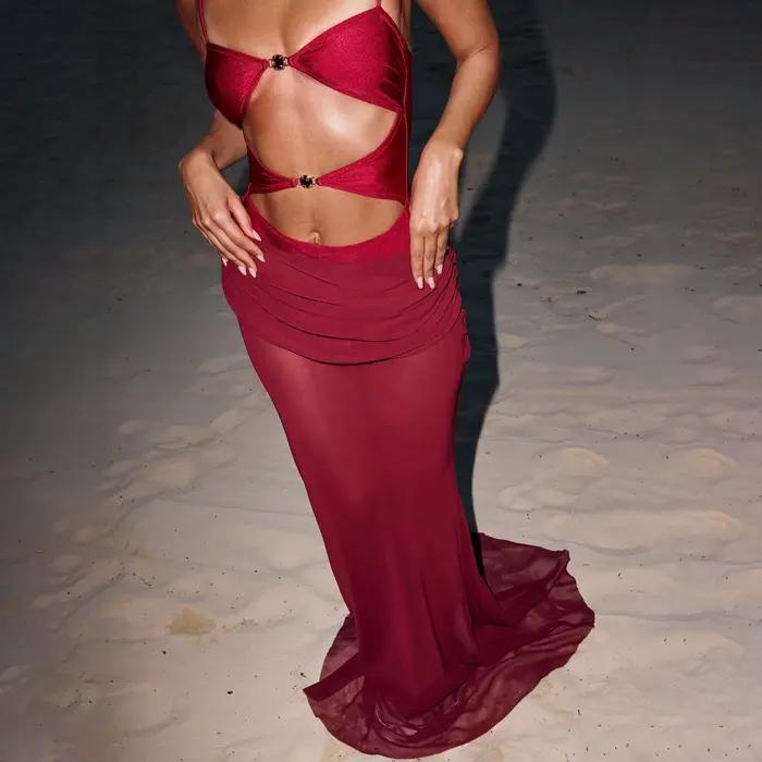 Maillot de bain une pièce sexy pour femme avec strass