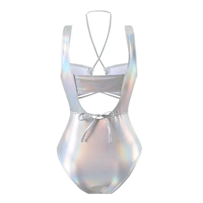Maillot de bain une pièce à paillettes métalliques